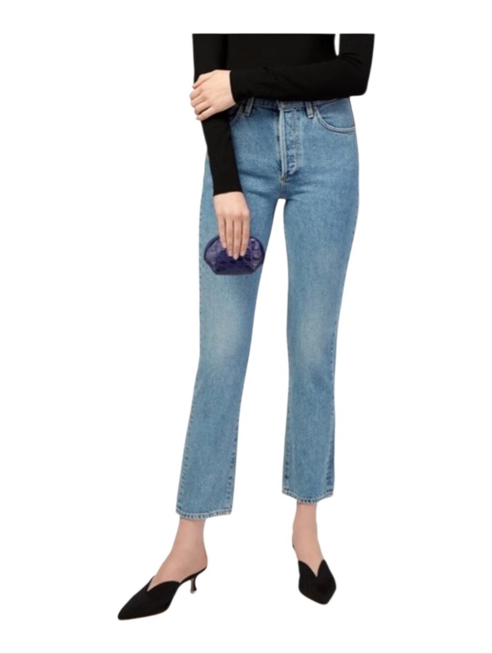 Furla Green Croc-Embossed Leather Cosmetic Pouch NWT - Picture 2 of 7
